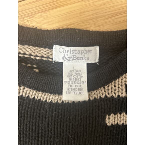 Silk/Cotton Striped Soft Knit Sweater Timeless Basic Sz L - Picture 4 of 7